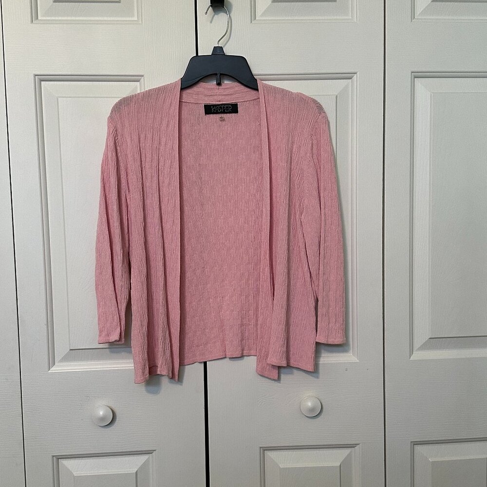 Kasper shrug sweater light pink 3/4 sleeve size L